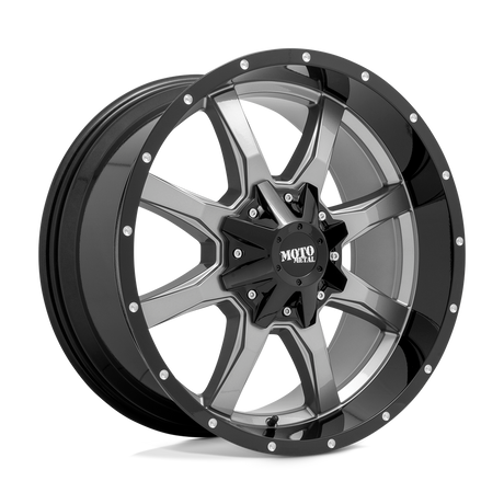 Moto Metal MO970 - Gloss Gray Center Gloss Black Lip-Wheels-Moto Metal-MO97021067412-Dirty Diesel Customs