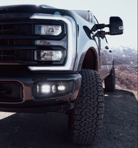 2023-2026 Ford Super Duty Fog Light Kit: RIGID SAE KIT- WHITE/ WHITE (Half STREET APPROVED/ Half Offroad)