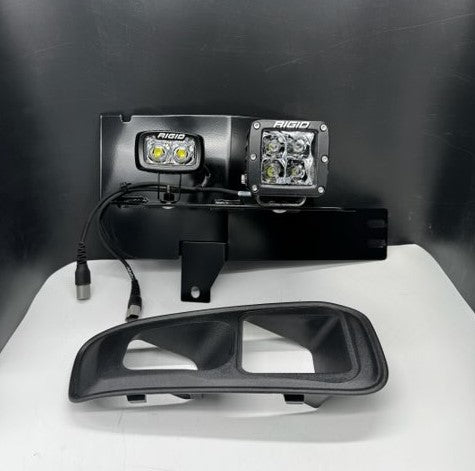 2023-2026 Ford Super Duty Fog Light Kit: RIGID SAE KIT- WHITE/ WHITE (Half STREET APPROVED/ Half Offroad)