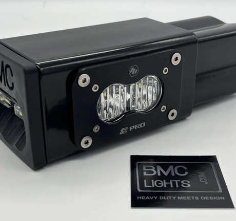2017-2026 FORD F250-F450 HITCH BAR - MINI WITH baja Designs S2 Pro MAIN - Rigid Ignite Endcap