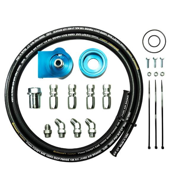 Universal Cummins 3.9L & 5.9L Remote Oil Filter Relocation Kit (HP10588)-Oil Filter Relocation Kit-PACBRAKE-Dirty Diesel Customs