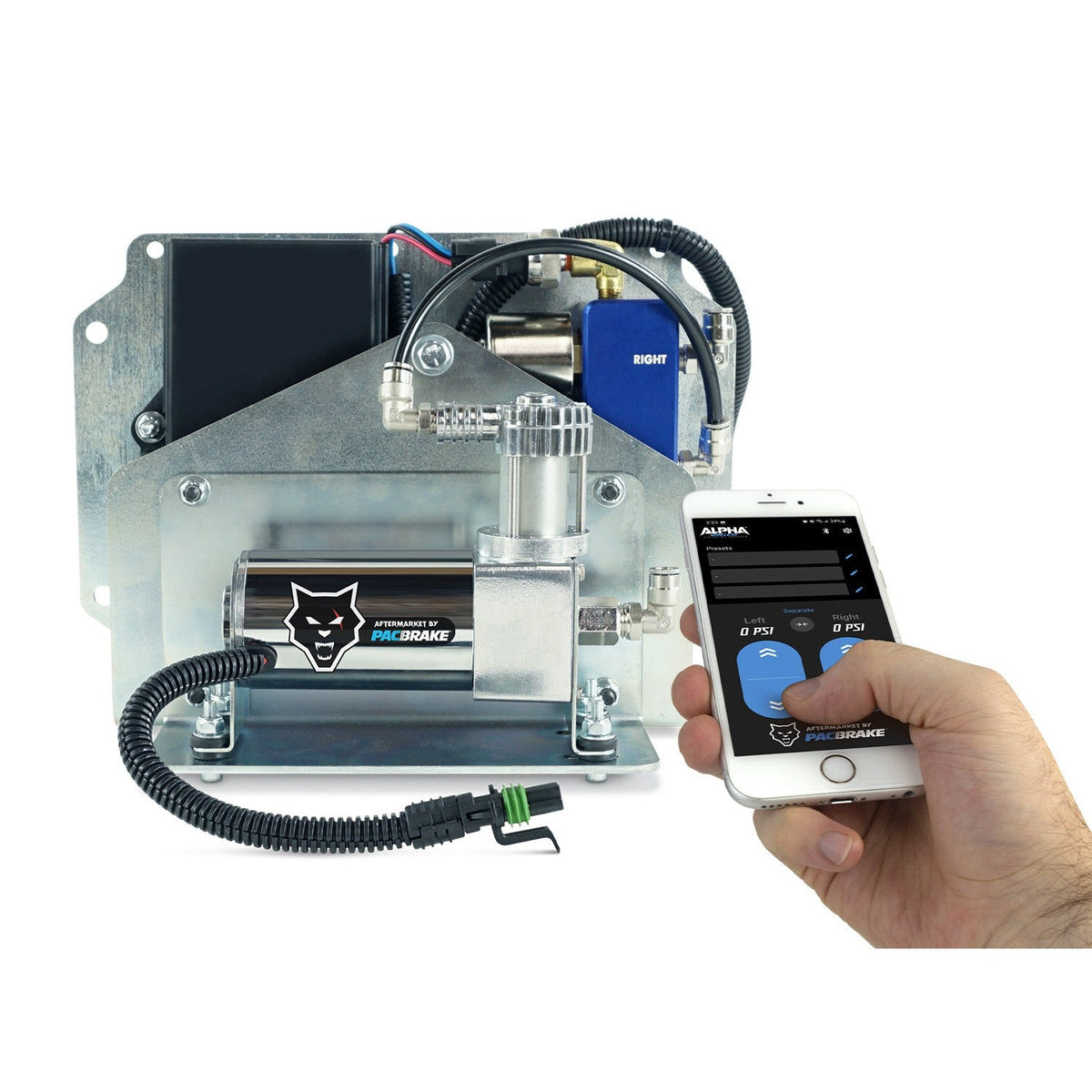Small Spring Controlled Universal Dual Channel Wireless Air Spring Control Kit w/ SD Compressor