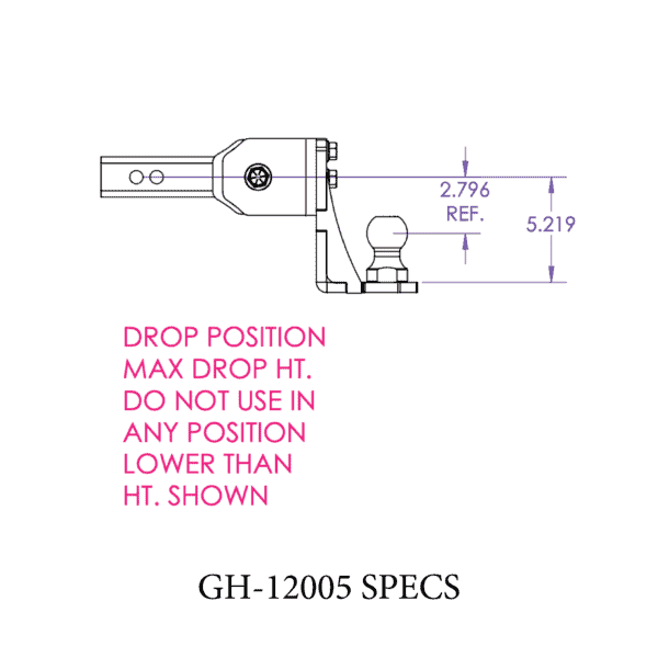 Universal Glyder Torsion-Flex Ball mount w/2" Shank (GH-1200X)-Drop Hitch-Gen-Y Hitch-Dirty Diesel Customs