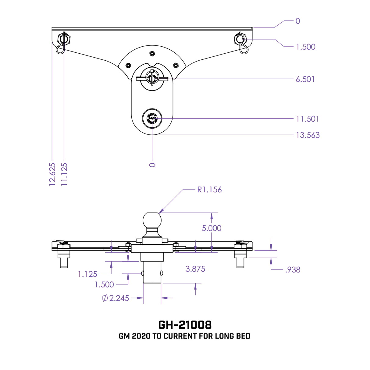 Universal GoosePuck Gen 1 5″ Offset Ball Puck System (GH-2100X)-Towing Accessories-Gen-Y Hitch-GH-21007-Dirty Diesel Customs