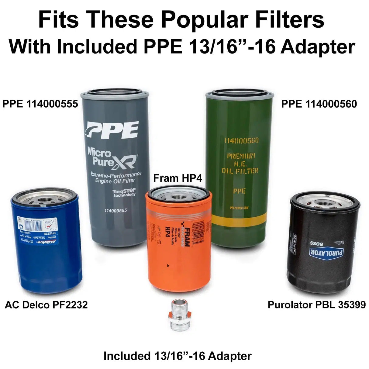 Universal Oil Filter Mount Aluminum Billet (114002100)-Fuel Filter Relocation Kit-PPE-Dirty Diesel Customs