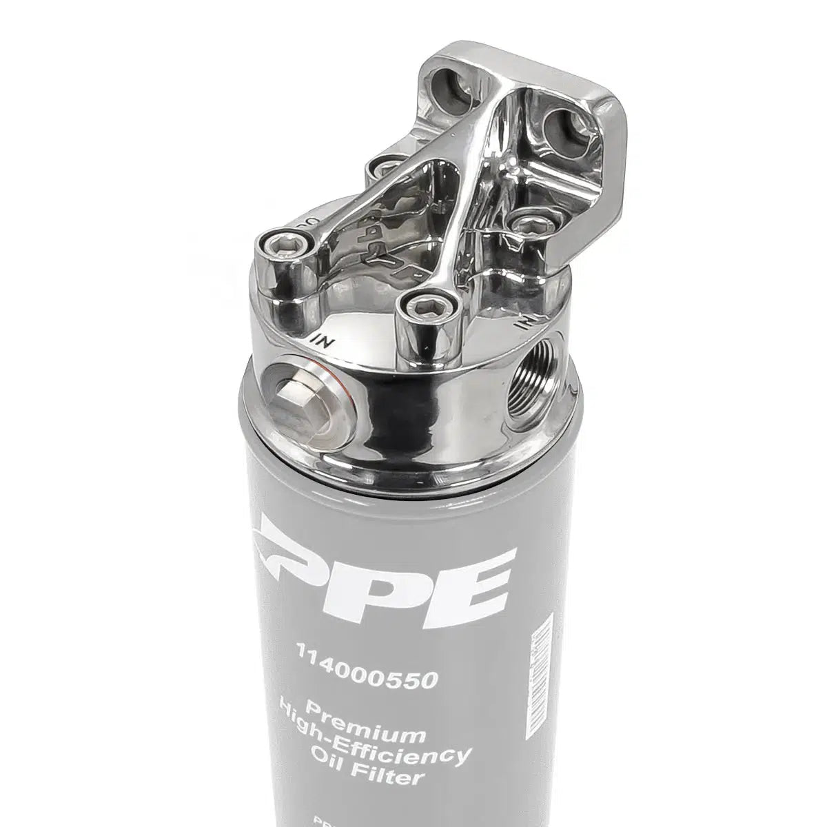 Universal Remote Oil Filter Mount Kit Polished 304 SS (114002000)-Fuel Filter Relocation Kit-PPE-Dirty Diesel Customs