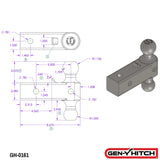 Universal Replacment Ball Mount (GH-0XX)-Trailer Hitch-Gen-Y Hitch-GH-0161-Dirty Diesel Customs