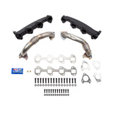 2001-2004 Duramax Billet Exhaust Manifold & Stainless Up Pipe Kit with Gaskets and ARP Hardware - Wehrli Custom Fabrication