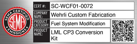 2011-2016 Duramax CP3 Conversion Kit - Wehrli Custom Fabrication