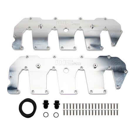2011-2016 Duramax Billet Upper Valve Cover Set Raw Aluminum - Wehrli Custom Fabrication