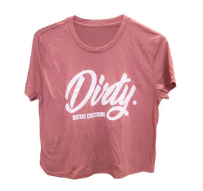 Women's Dirty Diesel Crop Top-T-Shirt-Dirty Diesel Customs-dirty-crop-Pink-Sleeved-2XL-Dirty Diesel Customs