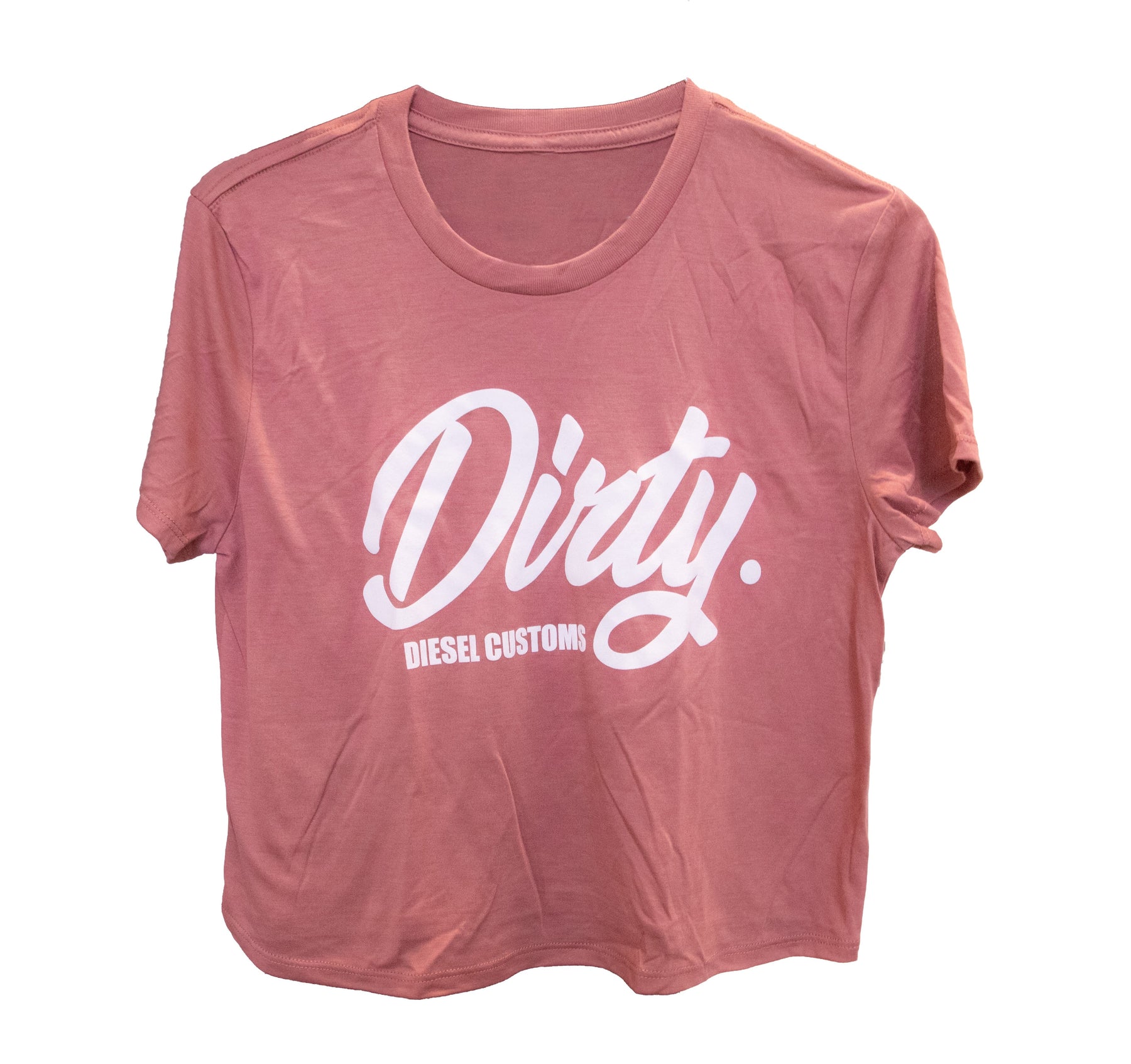 Women's Dirty Diesel Crop Top-T-Shirt-Dirty Diesel Customs-dirty-crop-Pink-Sleeved-Small-Dirty Diesel Customs