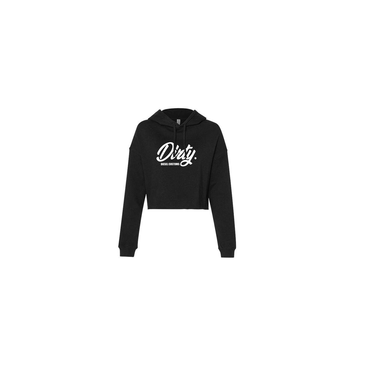 Women's Dirty Diesel Cropped Hoodie-Cropped Hoodie-Dirty Diesel Customs-DDC-CROP-HOOD-BLK-SMALL-Dirty Diesel Customs