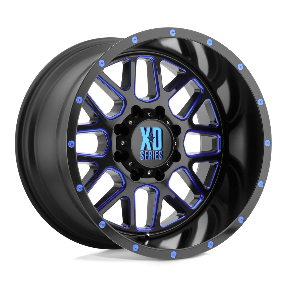 XD XD820 GRENADE - Satin Black Milled W/ Blue Clear Coat-Wheels-XD-XD82021268944NBC-Dirty Diesel Customs