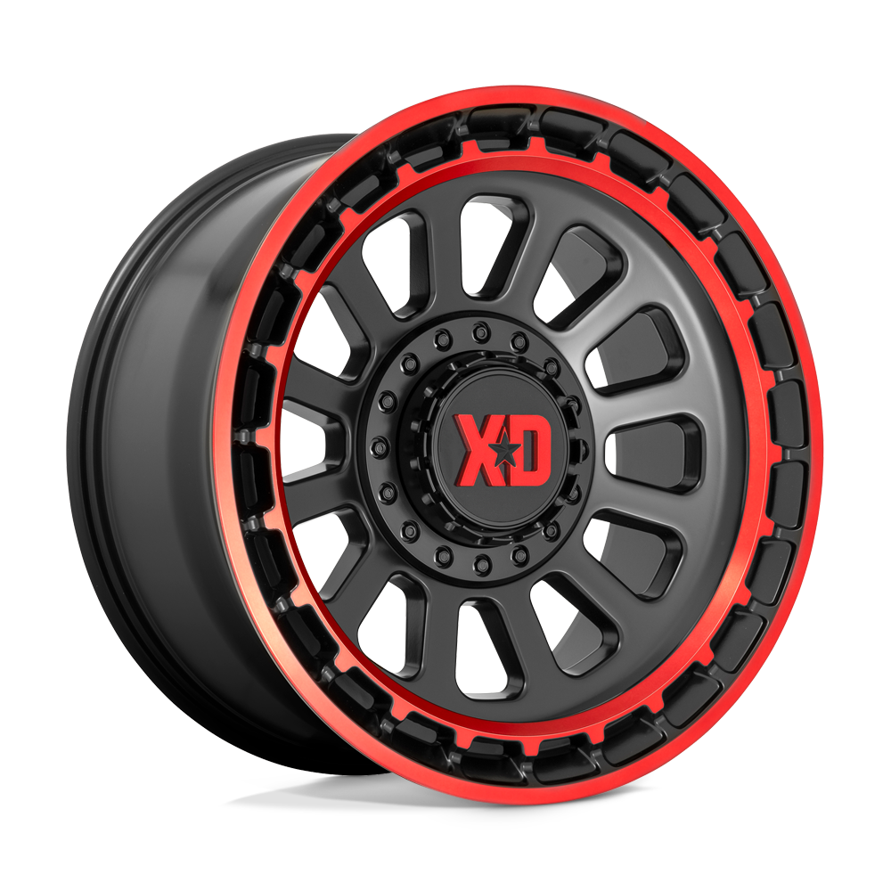 XD XD856 OMEGA - Satin Black Machined Lip W/ Red Tint-Wheels-XD-Dirty Diesel Customs