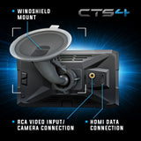 Edge Insight CTS4 windshield mount, RCA camera input and HDMI connection
