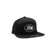 Dirty Diesel Weekender snapback in black, front view with silicone Dirty patch