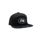 Dirty Diesel Weekender snapback in black, front view with silicone Dirty patch