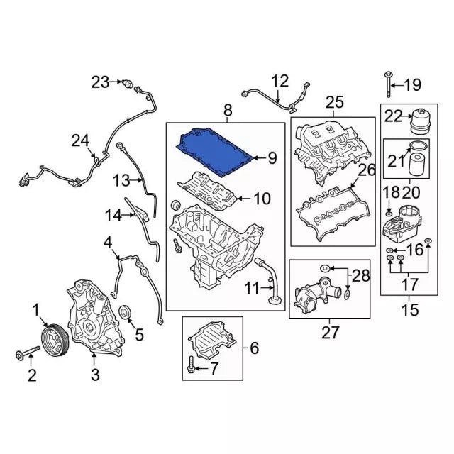 2018-2021 3.0L Powerstroke Upper Oil Pan Gasket