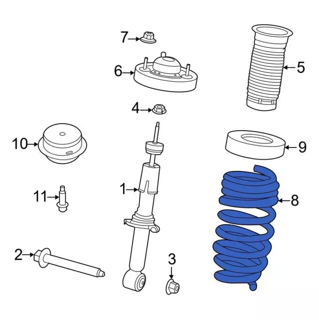 2018-2021 3.0L Powerstroke w/o Sport Suspension Front Coil Spring