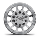 Dirty Forged Roadstar dually wheel set, rear wheel, face-on view