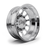 Dirty Forged Roadstar dually wheel set, rear wheel, angled view