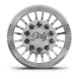 Dirty Forged Roman dually wheel set, rear wheel, face-on view