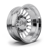 Dirty Forged Roman dually wheel set, rear wheel, angled view