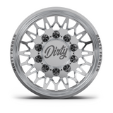Dirty Forged Variant dually wheel set, rear wheel, face-on view