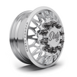 Dirty Forged Variant dually wheel set, front wheel, angled view