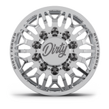 Dirty Forged Voyager dually wheel set, front wheel, face-on view
