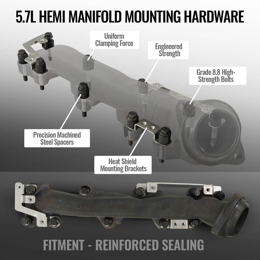 2009-2026 Ram/Dodge/Jeep 5.7L HEMI Exhaust Manifold Bracket, Bolt & Spacer Kit (1041660)
