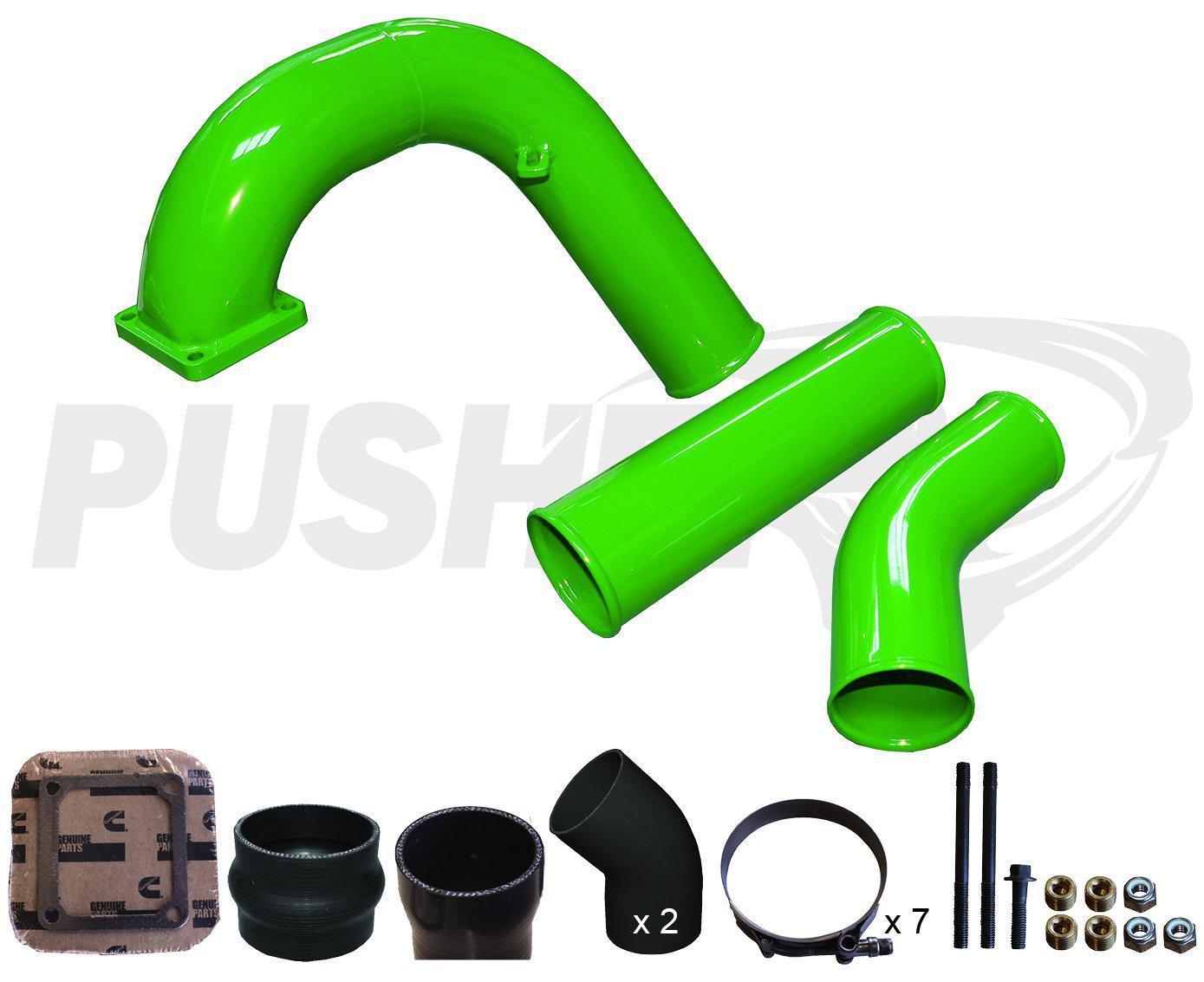 1994-1996 Cummins 3.5" Mega Intake System w/ 3.5" Passenger Side Intercooler Tube (PDC9498MW)-Intake Manifold-Pusher-PDC9498MW_G4-Dirty Diesel Customs