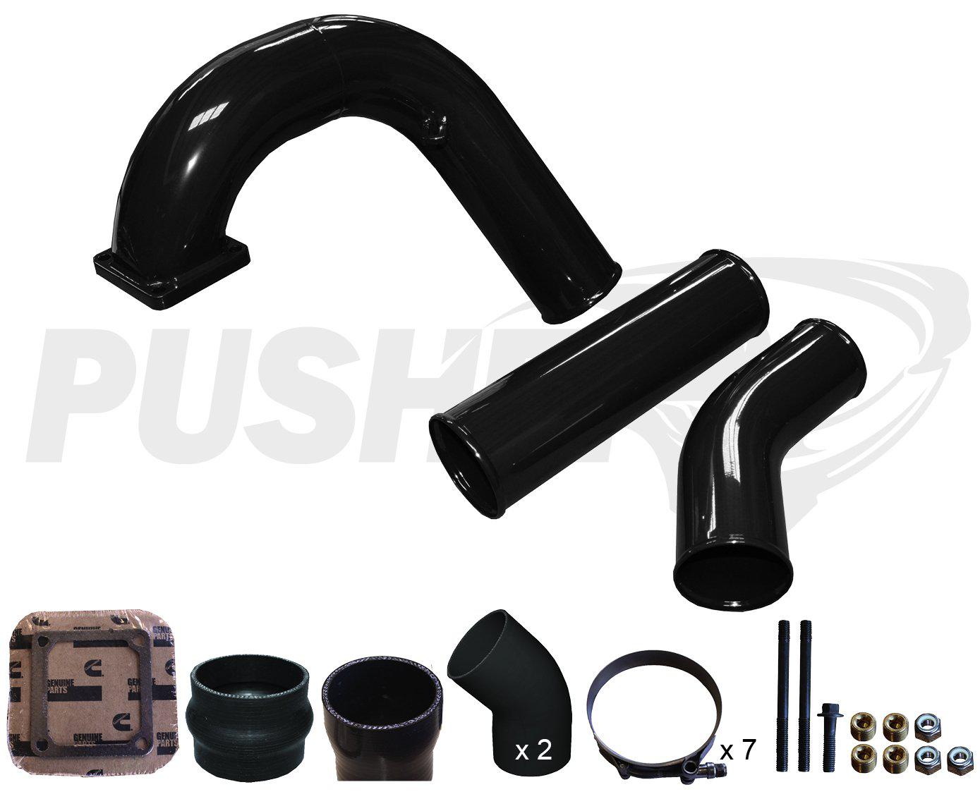 1994-1996 Cummins 3.5" Mega Intake System w/ 3.5" Passenger Side Intercooler Tube (PDC9498MW)-Intake Manifold-Pusher-PDC9498MW_K4-Dirty Diesel Customs