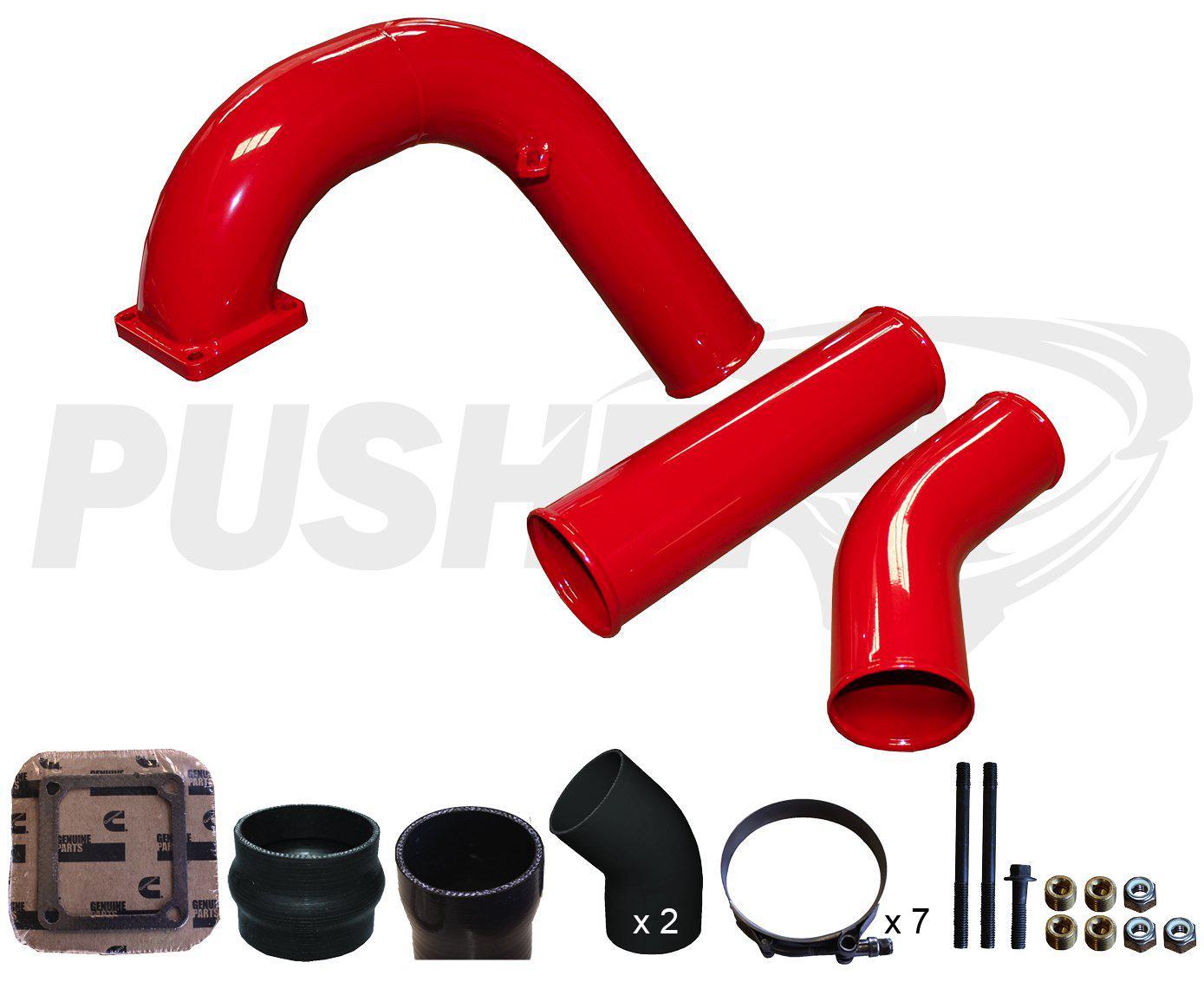 1994-1996 Cummins 3.5" Mega Intake System w/ 3.5" Passenger Side Intercooler Tube (PDC9498MW)-Intake Manifold-Pusher-PDC9498MW_R4-Dirty Diesel Customs