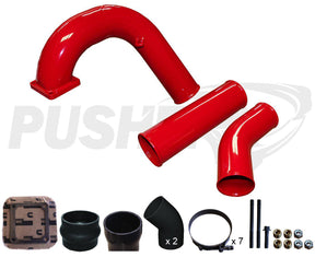1994-1996 Cummins 3.5" Mega Intake System w/ 3.5" Passenger Side Intercooler Tube (PDC9498MW)-Intake Manifold-Pusher-PDC9498MW_R4-Dirty Diesel Customs