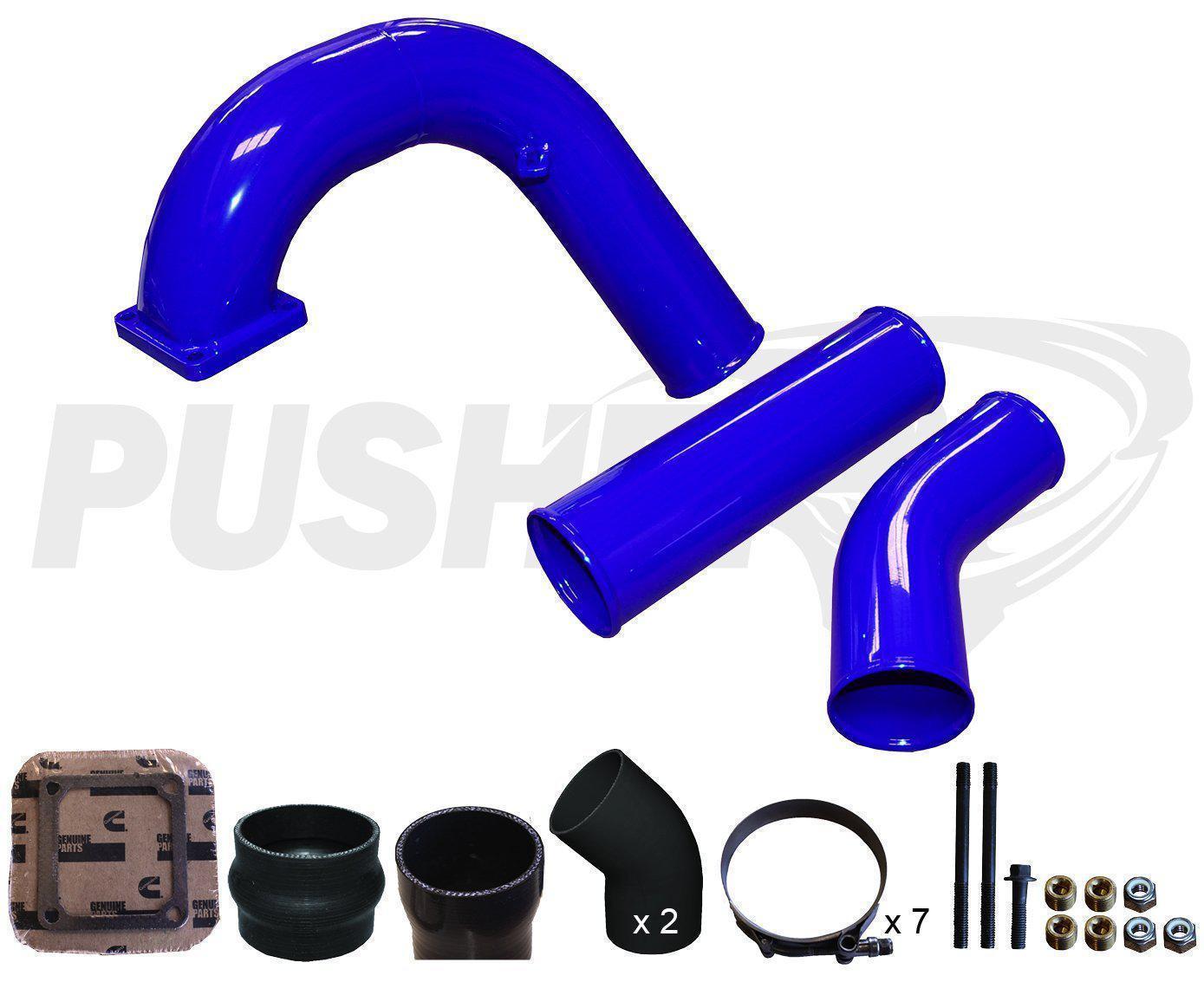 1994-1996 Cummins 3.5" Mega Intake System w/ 3.5" Passenger Side Intercooler Tube (PDC9498MW)-Intake Manifold-Pusher-PDC9498MW_U4-Dirty Diesel Customs