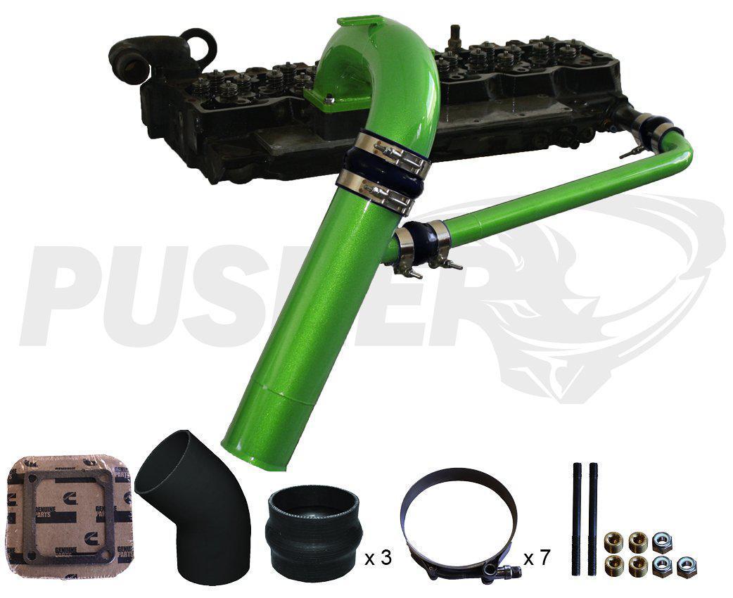 1998.5-2002 Cummins 3.5" Mega Intake System & Cross-Air Kit (PDC9802MCA)-Intake Manifold-Pusher-PDC9802MCA_G4-Dirty Diesel Customs