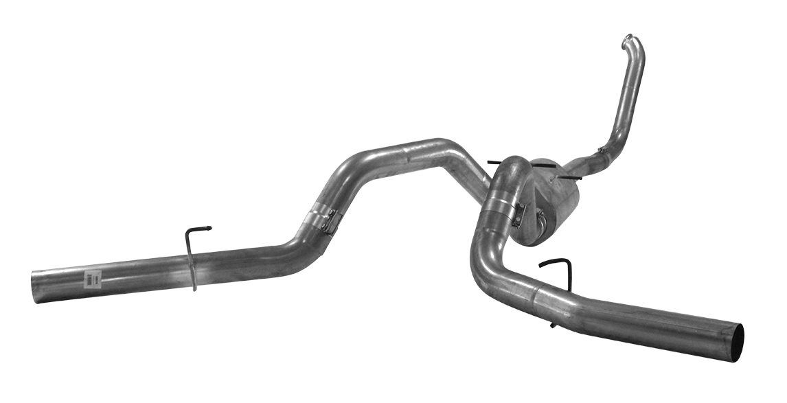 1999-2002 Powerstroke 4" Turbo Back Dual Exhaust w/ Muffler (FLO 731)-Turbo Back Exhaust System-Flo-Pro-FLO-SS731-Dirty Diesel Customs