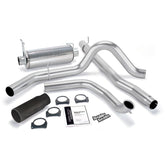 1999 Powerstroke Monster Exhaust System Single Exit Black Round Tip W/Cat (48655-B)-Exhaust System Kit-Banks Power-48655-B-Dirty Diesel Customs