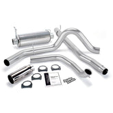 1999 Powerstroke Monster Exhaust w/Single Exit Chrome Round Tip (48655)-Exhaust System Kit-Banks Power-48655-Dirty Diesel Customs