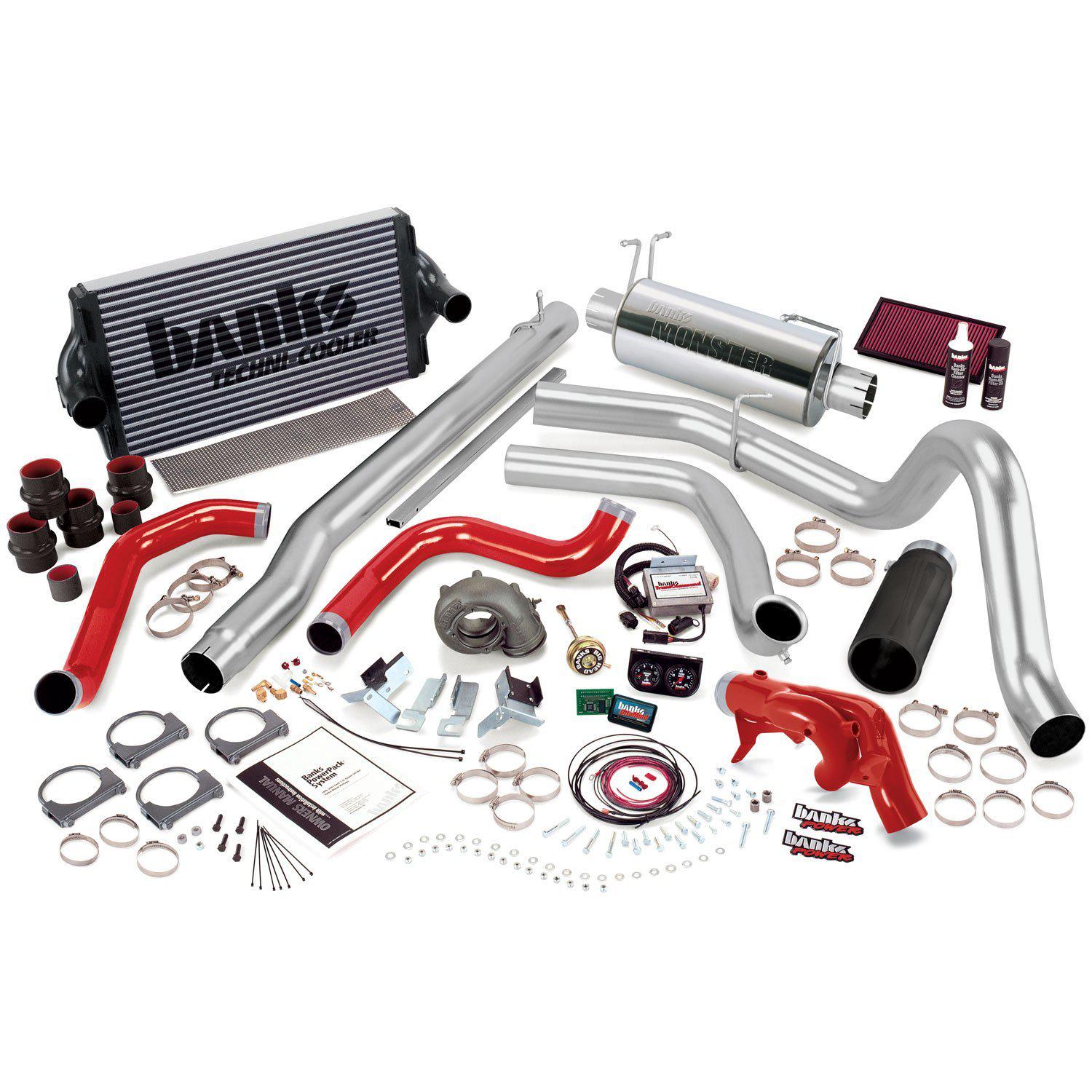 1999 Powerstroke PowerPack System w/Single Exit Chrome Tip w/Auto Trans (47526)-Computer Chip Programmer Kit-Banks Power-47526-B-Dirty Diesel Customs