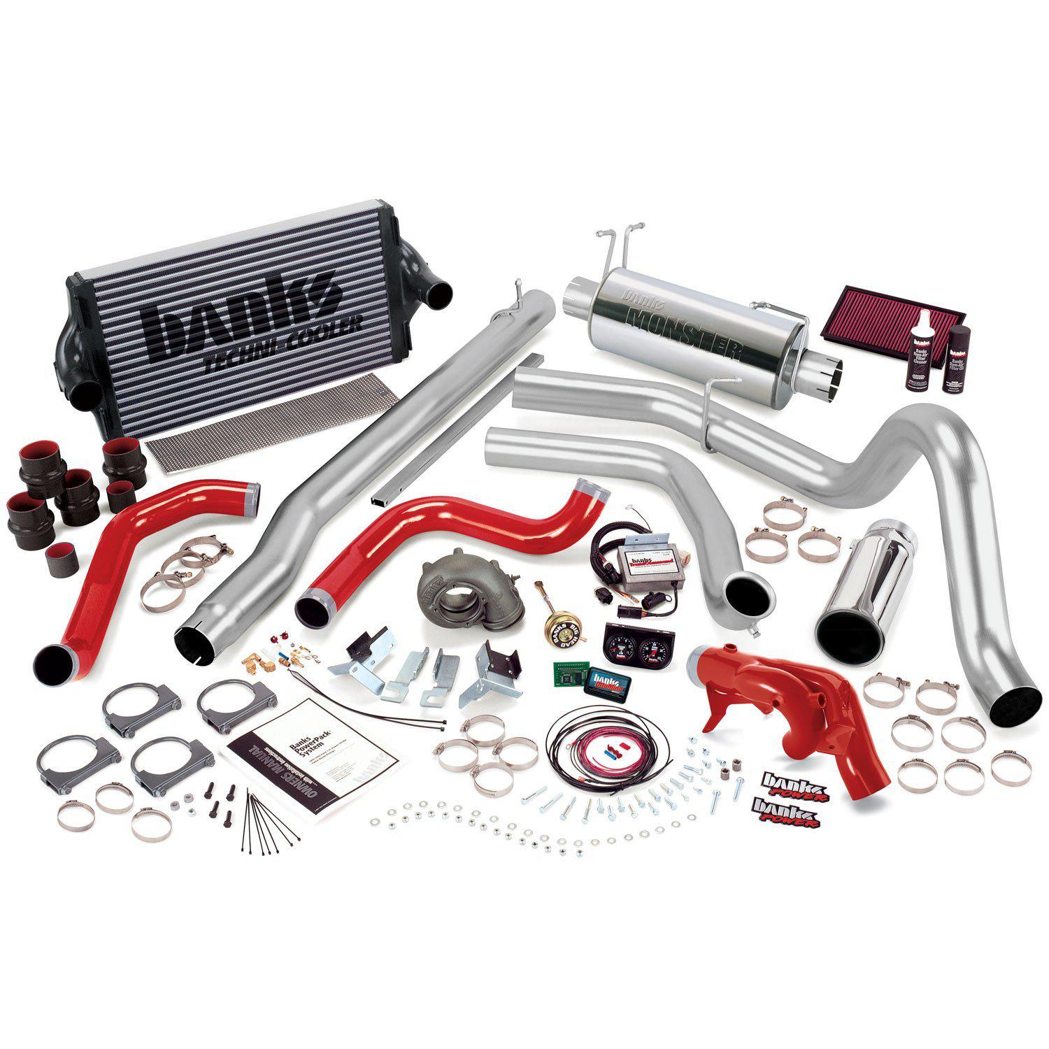 1999 Powerstroke PowerPack System w/Single Exit Chrome Tip w/Auto Trans (47526)-Computer Chip Programmer Kit-Banks Power-47526-Dirty Diesel Customs