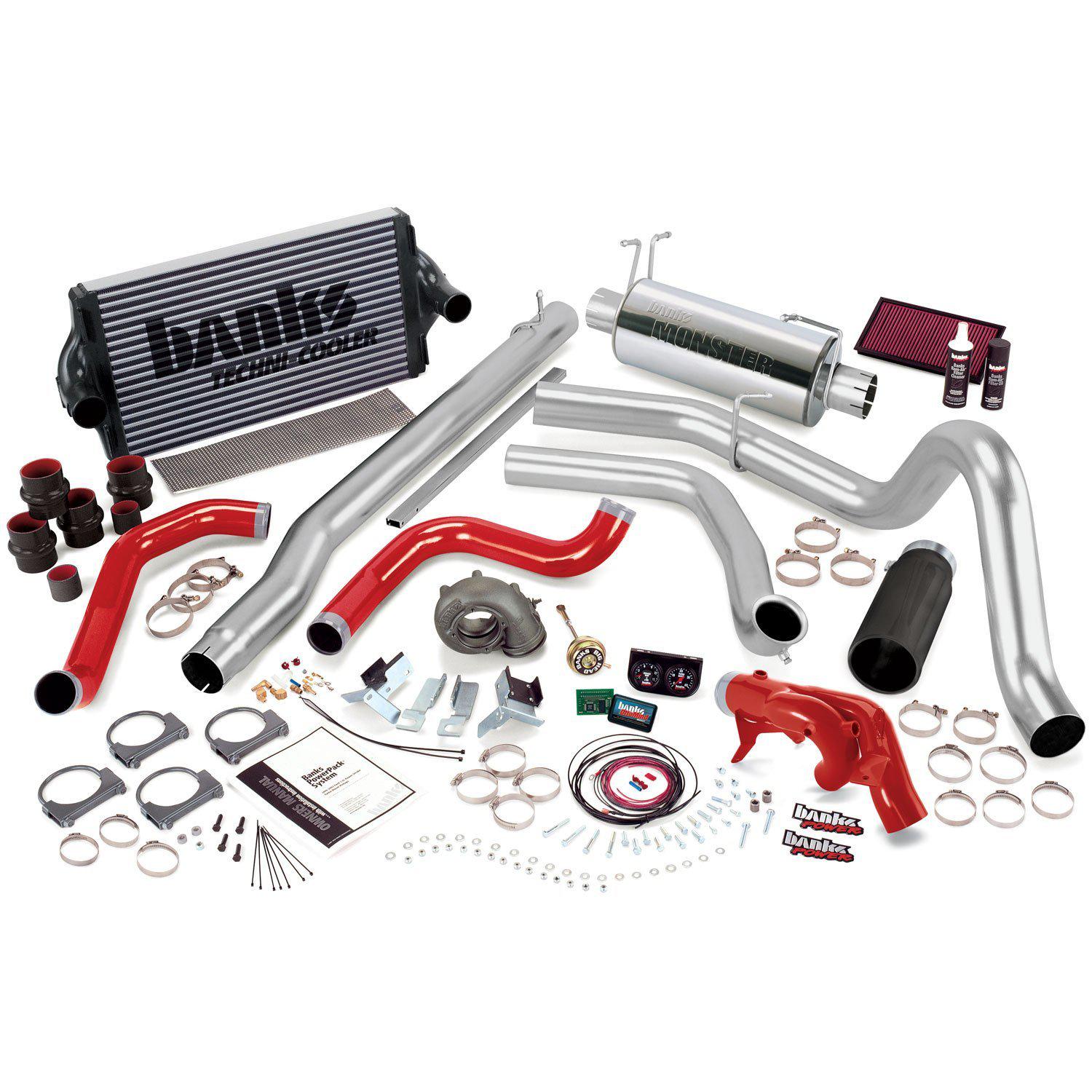 1999 Powerstroke PowerPack System w/Single Exit Chrome Tip w/Manual Transmission (47528)-Computer Chip Programmer Kit-Banks Power-47528-B-Dirty Diesel Customs