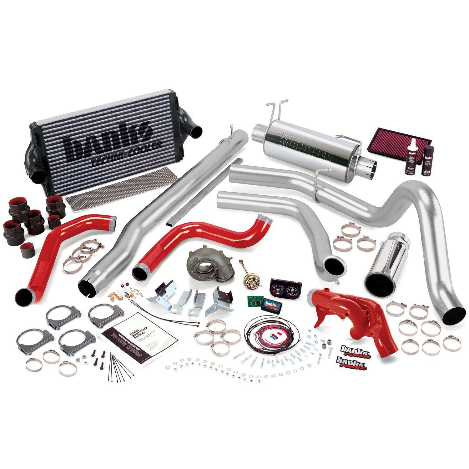 1999 Powerstroke PowerPack System w/Single Exit Chrome Tip w/Manual Transmission (47528)-Computer Chip Programmer Kit-Banks Power-47528-Dirty Diesel Customs