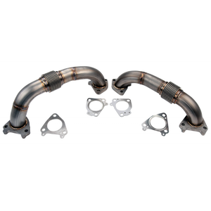 2001-2004 Duramax 2" Stainless Twin Turbo Up Pipe Kit (WCF100589)-Up-Pipes-Wehrli Custom Fabrication-Dirty Diesel Customs