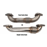 2001-2004 Duramax Passenger 2" Stainless Twin Turbo Style Up Pipe (WCF100648)-Up-Pipes-Wehrli Custom Fabrication-Dirty Diesel Customs