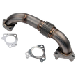 2001-2004 Duramax Passenger 2" Stainless Twin Turbo Style Up Pipe (WCF100648)-Up-Pipes-Wehrli Custom Fabrication-Dirty Diesel Customs