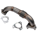 2001-2004 Duramax Passenger 2" Stainless Twin Turbo Style Up Pipe (WCF100648)-Up-Pipes-Wehrli Custom Fabrication-Dirty Diesel Customs
