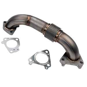 2001-2004 Duramax Passenger 2" Stainless Twin Turbo Style Up Pipe (WCF100648)-Up-Pipes-Wehrli Custom Fabrication-Dirty Diesel Customs